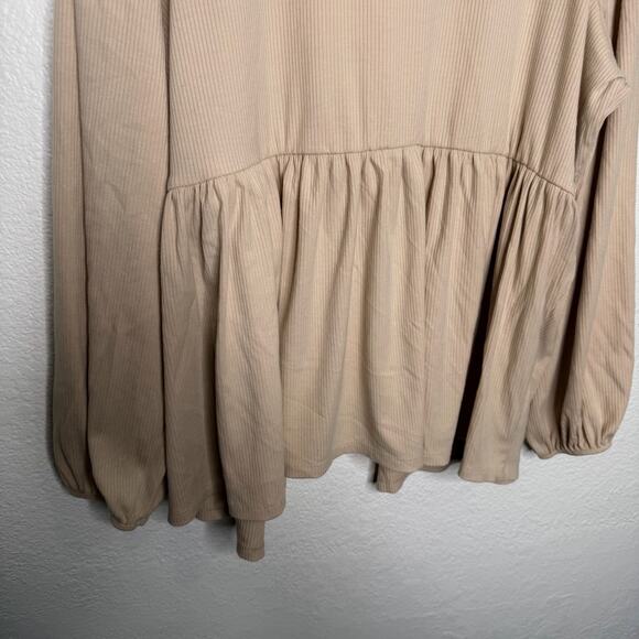 Torrid Womens Top Size 3X Super Soft Rib V-Neck Lace Trim Tie Front Long Sleeve - Picture 13 of 15